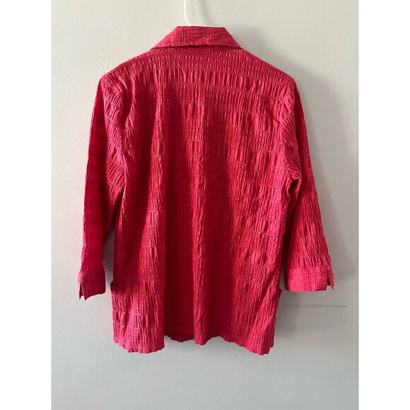 Breckenridge Jacket Women’s Medium Pink Textured Full Zip Coastal Grandma - Picture 6 of 7